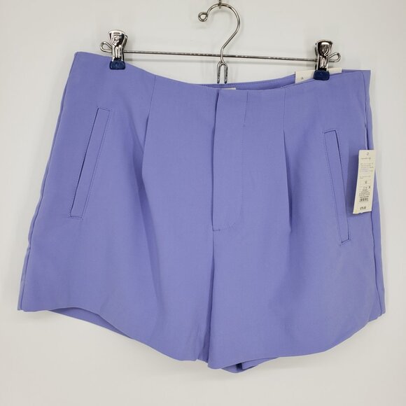 3/$25 a new day Stretch Midi Pleated Shorts 10 Womens High Rise Waist Purple - Picture 1 of 10